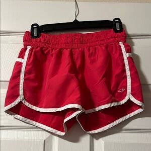 C9 by Champion Red and White Athletic Shorts Moisture-Wicking Elastic Waistband